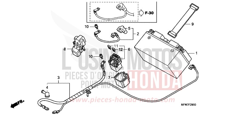 BATTERIE von CB1000R ABS PEARL COOL WHITE (NHA16) von 2009